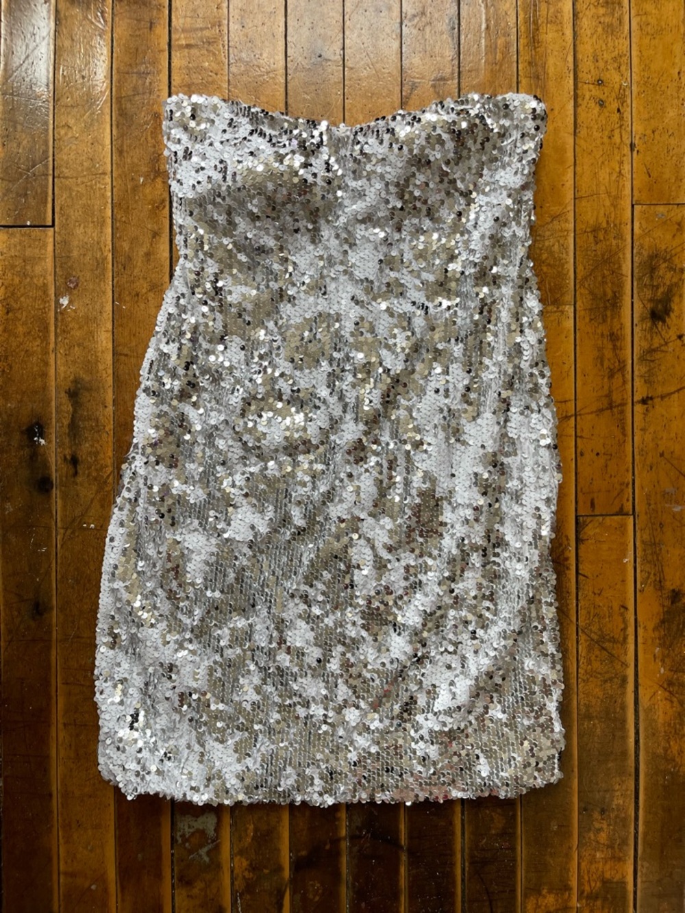 silver sequin mini dress